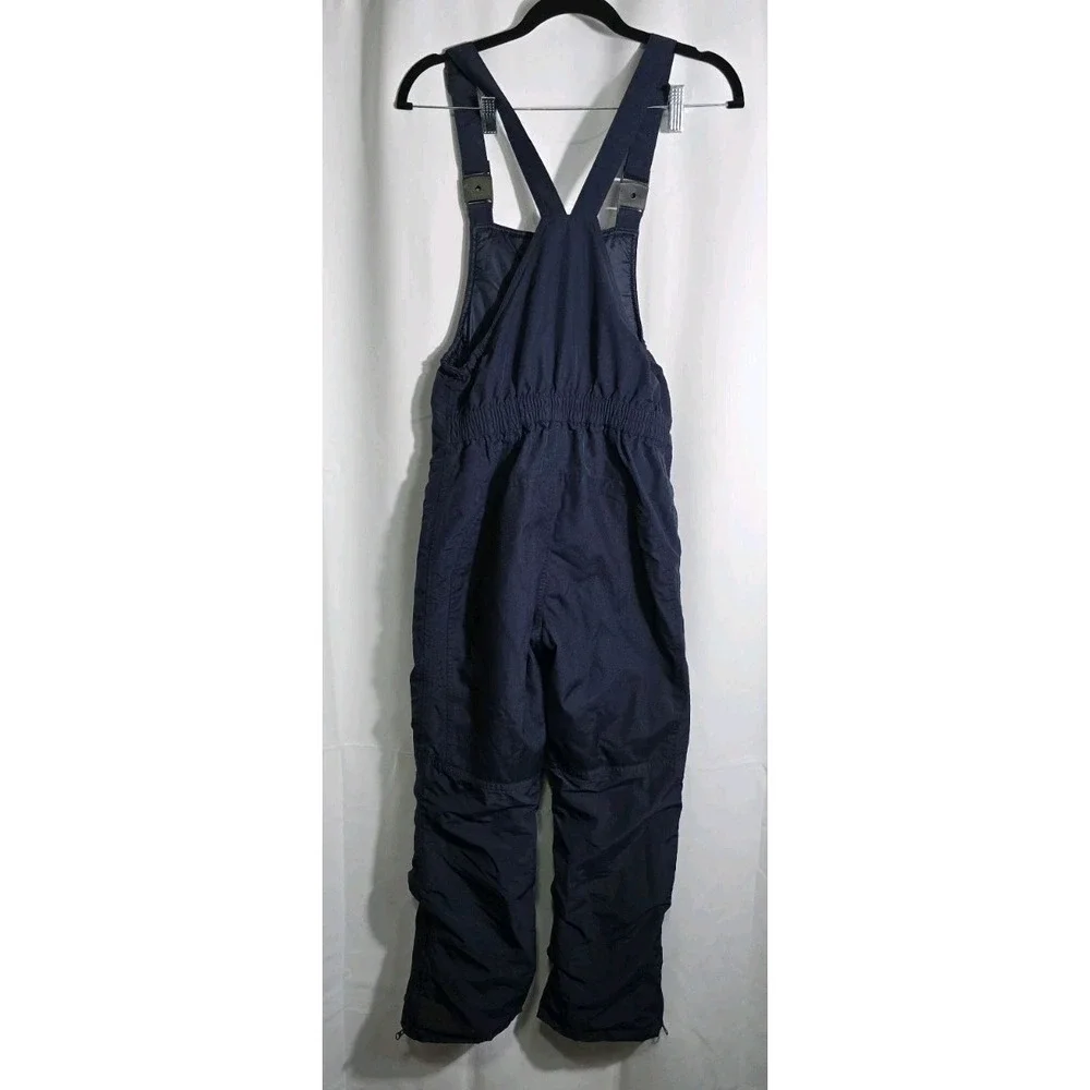 Lands End Youth SZ 12‎ Grow Alongs Bib Snow Ski Pants Blue Winter Zip Ankle Warm